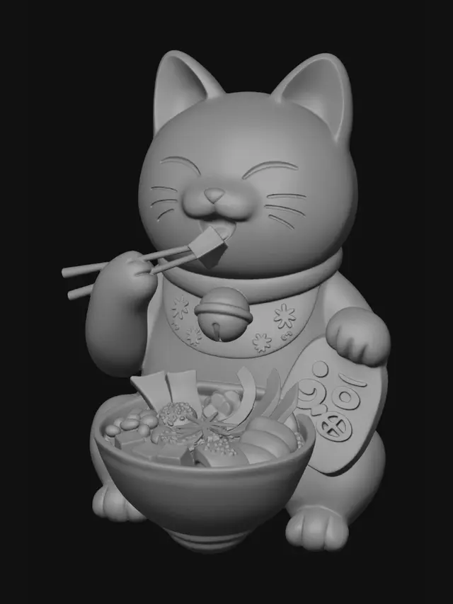 3D model for Lucky Sushi Cat