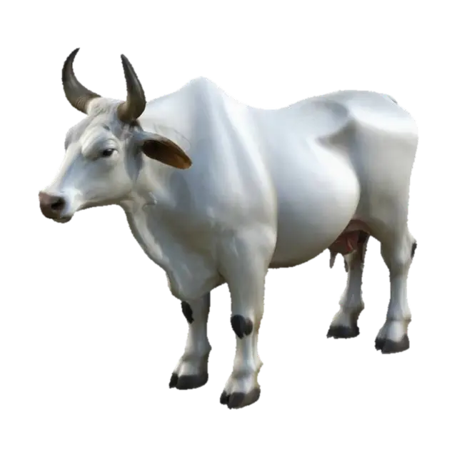 "Generate a highly detailed 3D model of a Gir cow, an Indian cattle breed known for its… 3D model, vytvořený pomocí AI