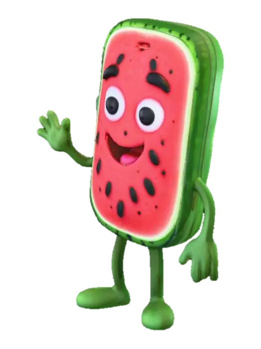 Jungle Melon Bot - Brainrots 3D model, vytvořený pomocí AI