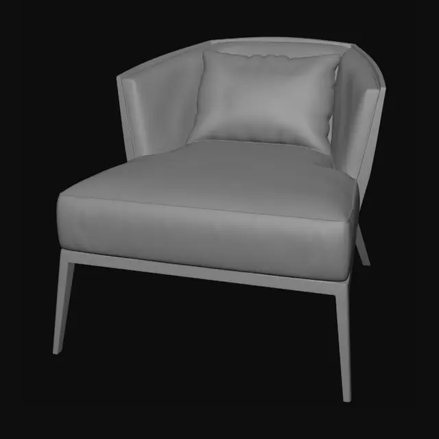 3D model for Bronze Frame Lounge Chair