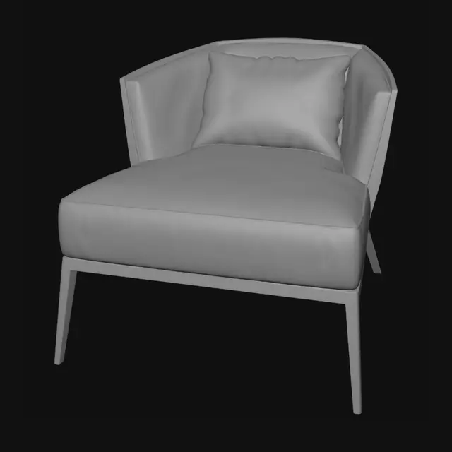 3D model for Bronze Frame Lounge Chair