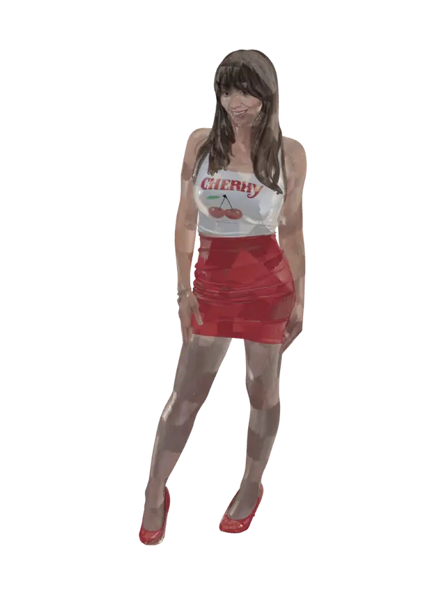3D model for Cherry Graphic Tank Top Outfit