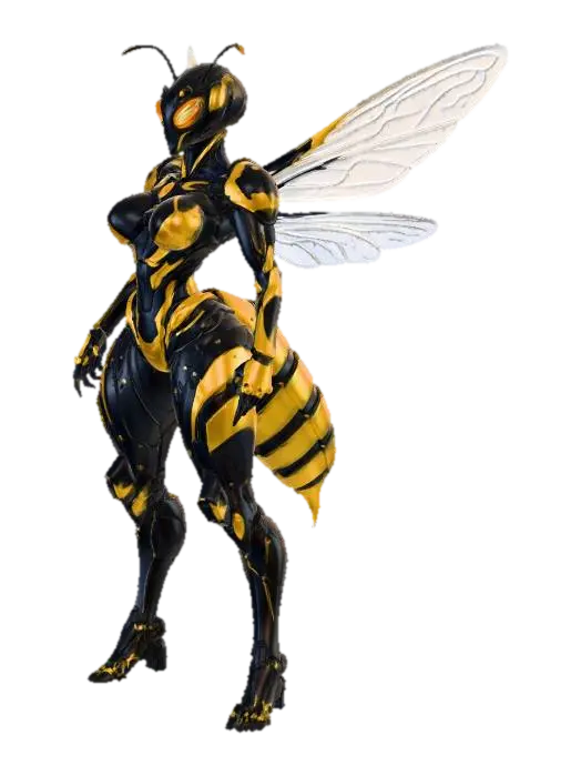Golden Wasp Warrior 3D model, vytvořený pomocí AI