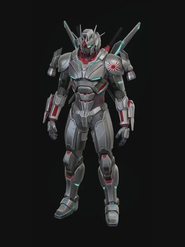 3D model for 在鋼彈肩膀加入日本旭日旗