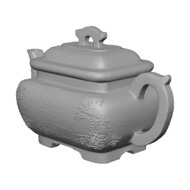 3D model for Ornate Black Teapot with Gold Designs