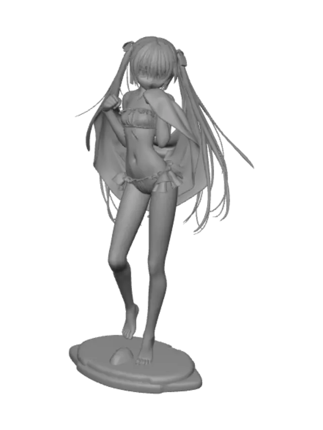 3D model for Blush in White Swimwear