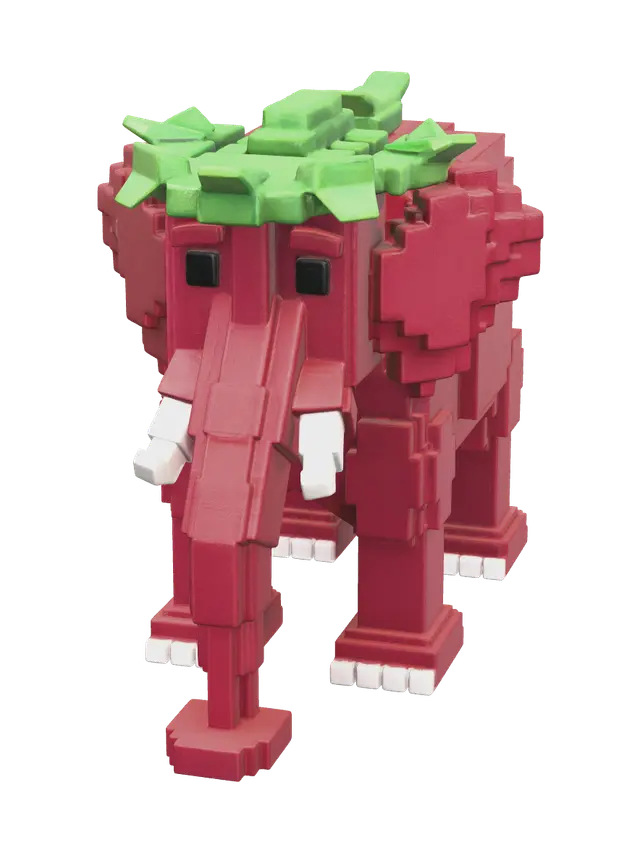 Fantasy Strawberry Elephant Steal A Brainrot 3D model, vytvořený pomocí AI