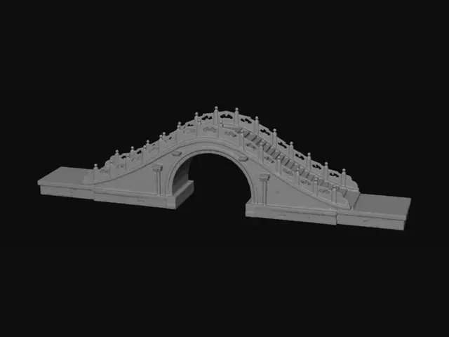 3D model for Ancient Stone Arch Bridge