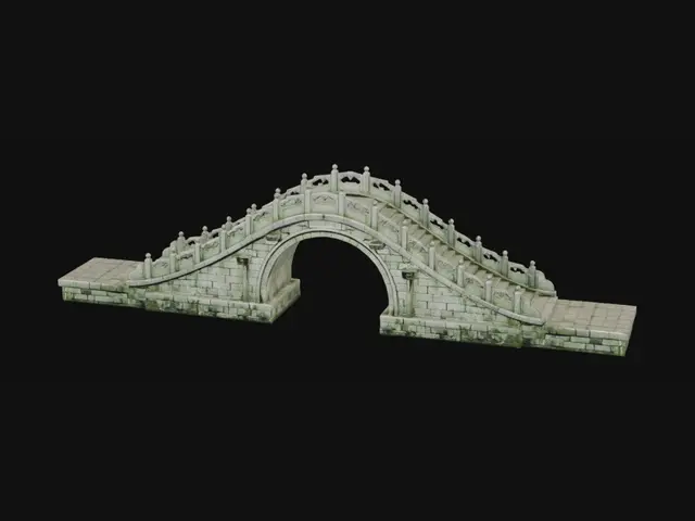 3D model for Ancient Stone Arch Bridge
