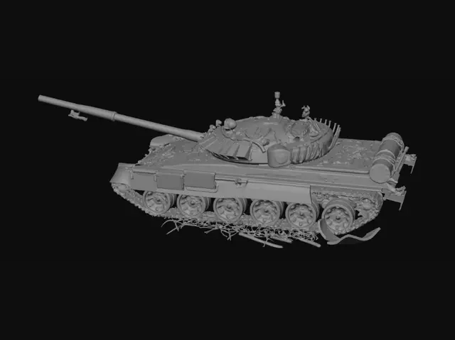 3D model for Tank Beside a Crumbling House
