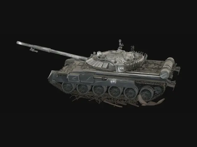 3D model for Tank Beside a Crumbling House