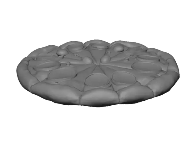 3D model for I want you to make me a pizza with a lot of cheese melts on it and vegetables and pepperoni and staft crust make it delicious and make me hungry