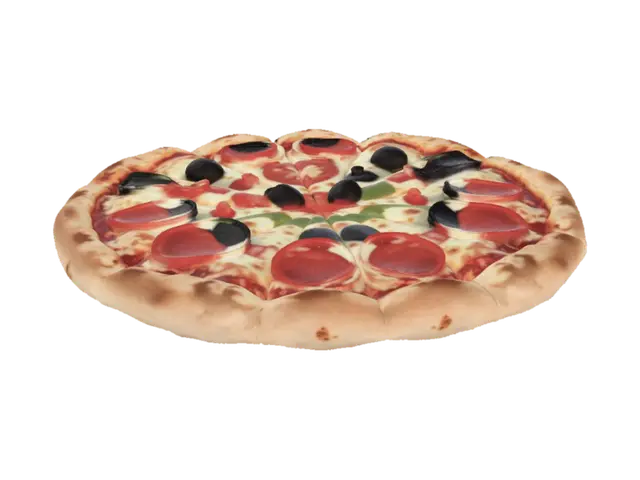 3D model for I want you to make me a pizza with a lot of cheese melts on it and vegetables and pepperoni and staft crust make it delicious and make me hungry