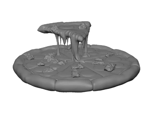 3D model for Ultra realistic 3D pizza, loaded with melted mozzarella cheese, juicy seasoned beef toppings, cheese stretching and dripping from the slices, golden crispy crust, fresh tomato sauce, highly detailed textures, photorealistic food rendering, professional studio lighting, cinematic shadows, realistic colors, gourmet restaurant quality, 8K detail, physically based rendering (PBR), ray tracing, realistic food materials, top-tier commercial food advertisement, isolated object, clean background, game-ready 3D model , color it like real pizza