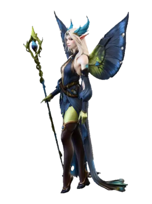 Enchanted Forest Guardian - Fey 3D model, vytvořený pomocí AI