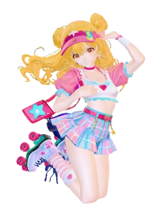 Skybound Skater - Animegirl 3D model, vytvořený pomocí AI