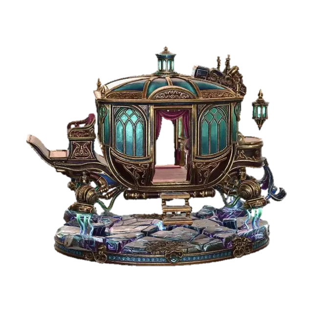 Gilded Sky Coach 3 - Airship 3D model, vytvořený pomocí AI