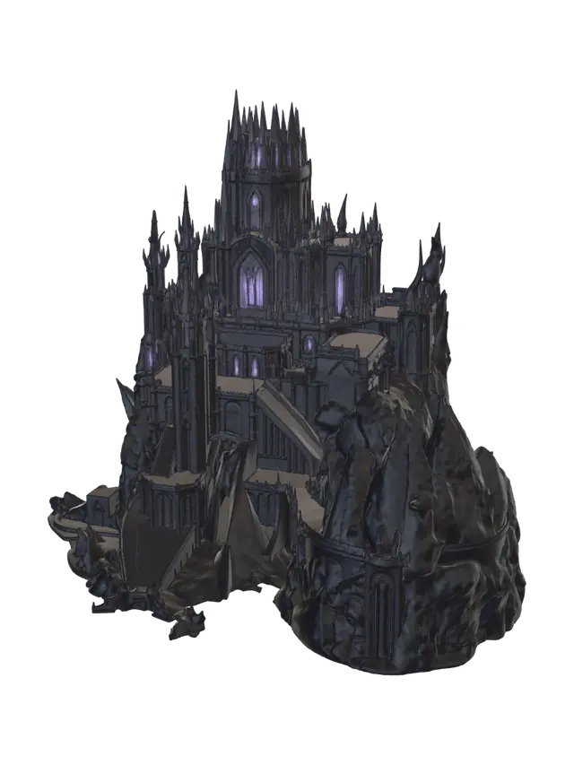 Mô hình 3D dark-fantasy-fortress - Torchlight, được tạo bằng AI