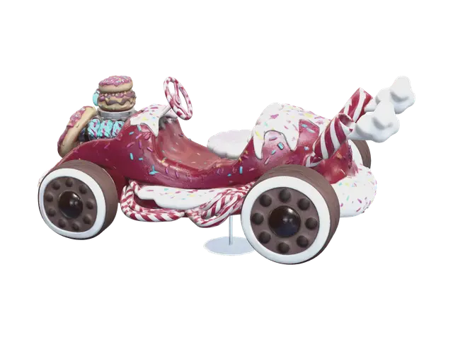 Stylized Sugar Rush Racers 3D model, vytvořený pomocí AI