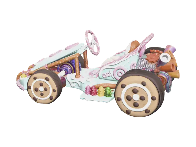 Ornate Sugar Rush Racers 3D model, vytvořený pomocí AI