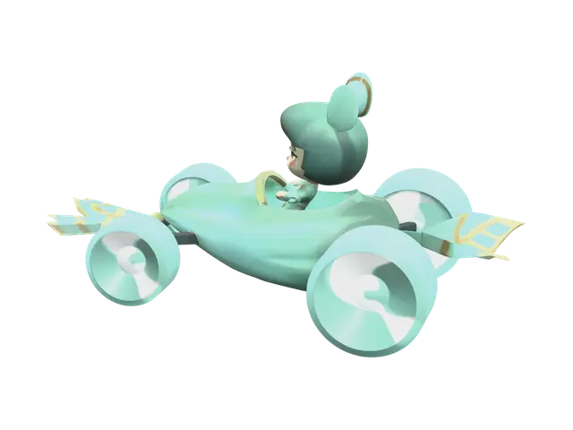 Weathered Sugar Rush Racers 3D model, vytvořený pomocí AI