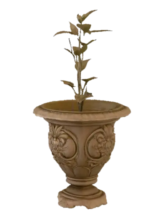 Elegant planter pot, empty, ornate design, symmetrical, detailed-3D-modell, genererad av AI