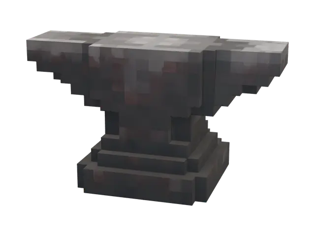 Fantasy Minecraft Anvil - Cubic 3D model, vytvořený pomocí AI