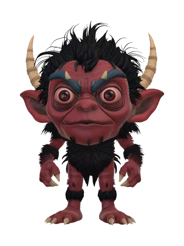 Crimson Horned Imp - Daemon 3D model, vytvořený pomocí AI