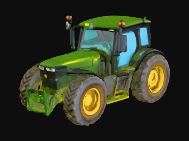3D model for John Deere Tractor in a Golden Field
