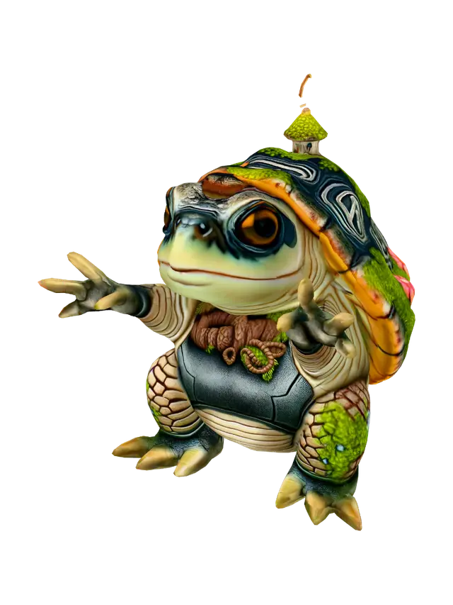 3D model for Mossback — Baby Bog Turtle

A small ancient turtle with moss, mushrooms, tiny flowers, and a miniature glowing shrine growing across its shell.

Special behavior: Slowly follows the player, hides inside its shell during combat, and grows different seasonal plants on its back.