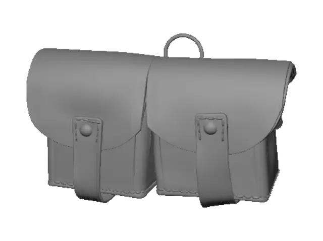 3D model for Leather twin-pocket satchel