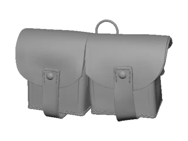 3D model for Leather twin-pocket satchel