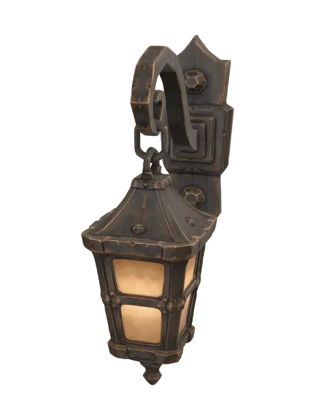 3D model for Bronze Lantern on a Curved Wall Bracket