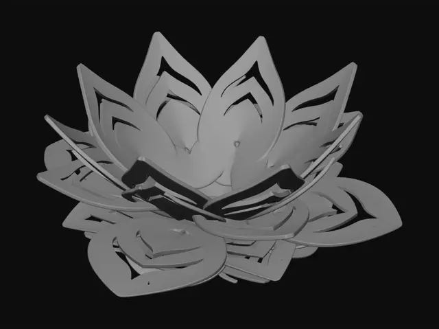 3D model for Blue Origami Lotus