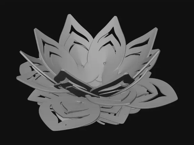 3D model for Blue Origami Lotus