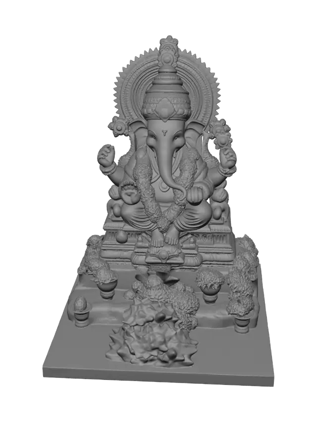 3D model for Ganesha Idol in Floral Glow