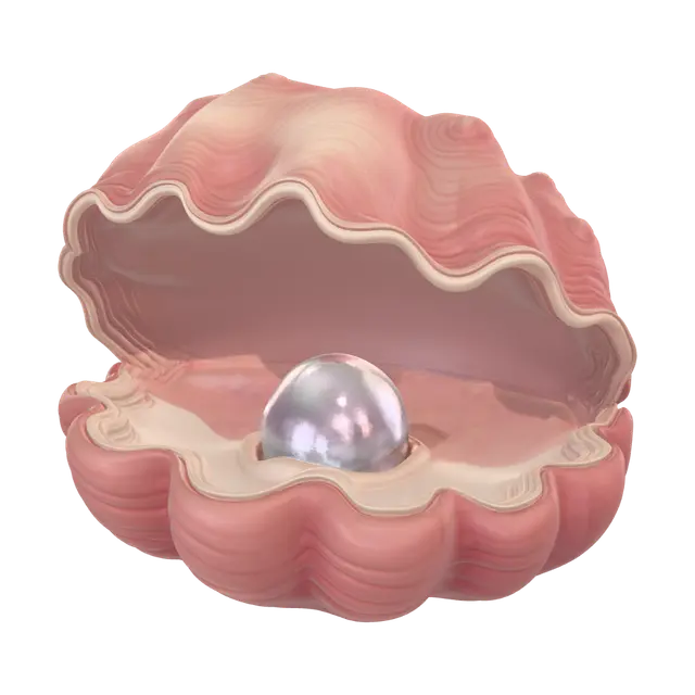 Muschel mit Perle - Lilac 3D model, vytvořený pomocí AI
