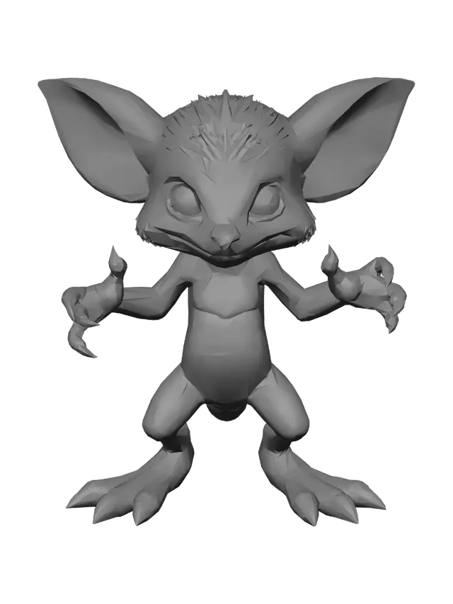 3D model for Anatomical model of a Human sized Furry Kobold doing a T-Pose.