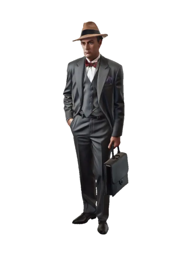 Modello 3D мужчина, средних лет, в стиле 30-ых, 1930 год, реалистичные пропорции, обычный… - Midaged, generato dall’IA