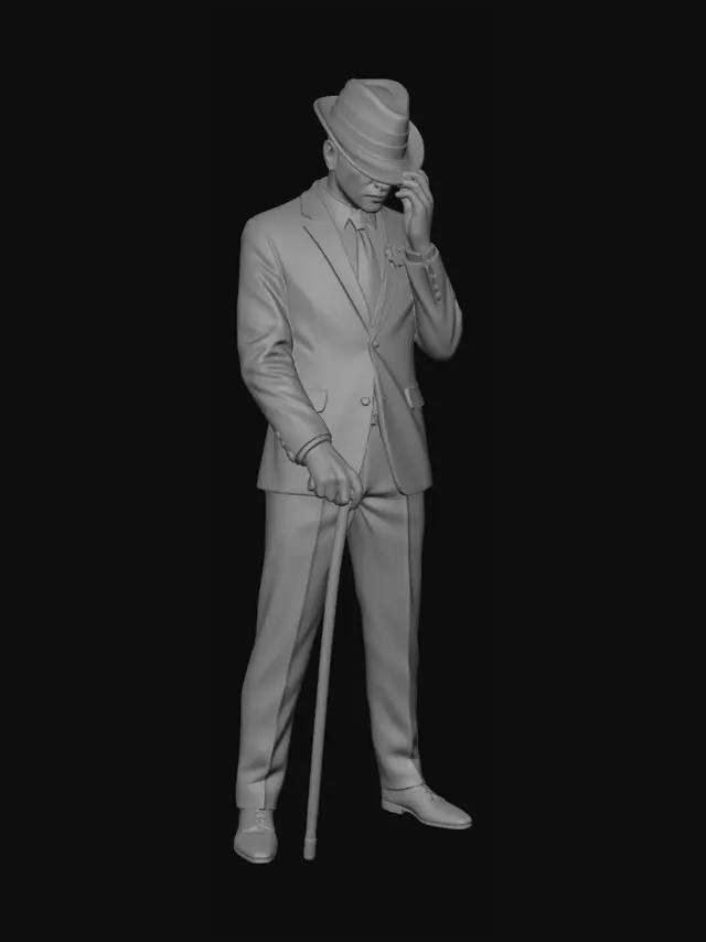3D model for Monochrome Gentleman with Cane