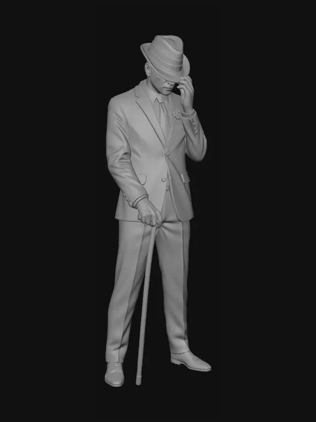 3D model for Monochrome Gentleman with Cane