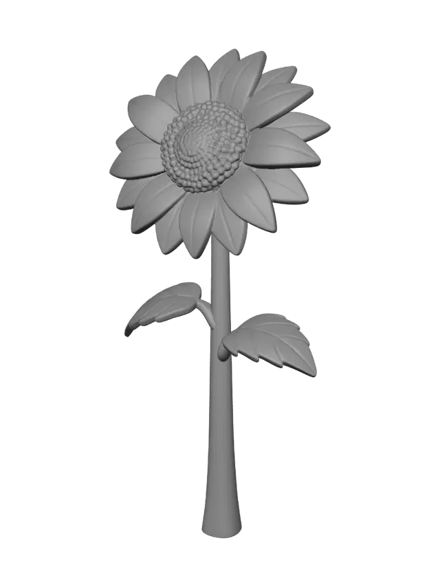 3D model for White Sunflower Sculpture