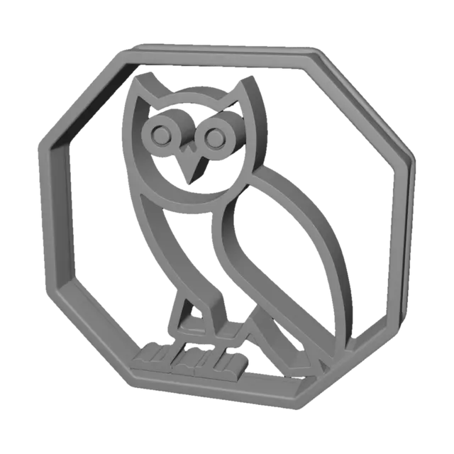 3D model for Golden Octagonal Owl Emblem