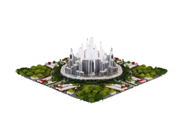 cree moi une grande ville hyper realistes avec routes et tout et fais moi aussi un… - Villen 3D model, vytvořený pomocí AI
