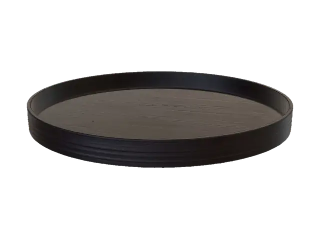 Black Round Serving Tray - Flatware 3D model, vytvořený pomocí AI