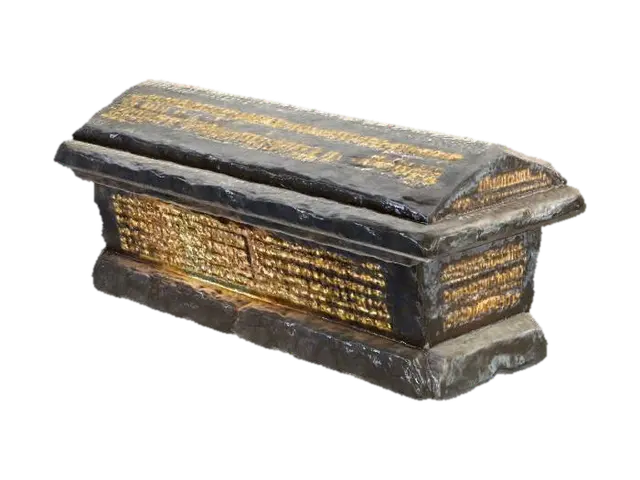 Ancient Rune Coffin with Hebrew letters - Tomb 3D model, vytvořený pomocí AI
