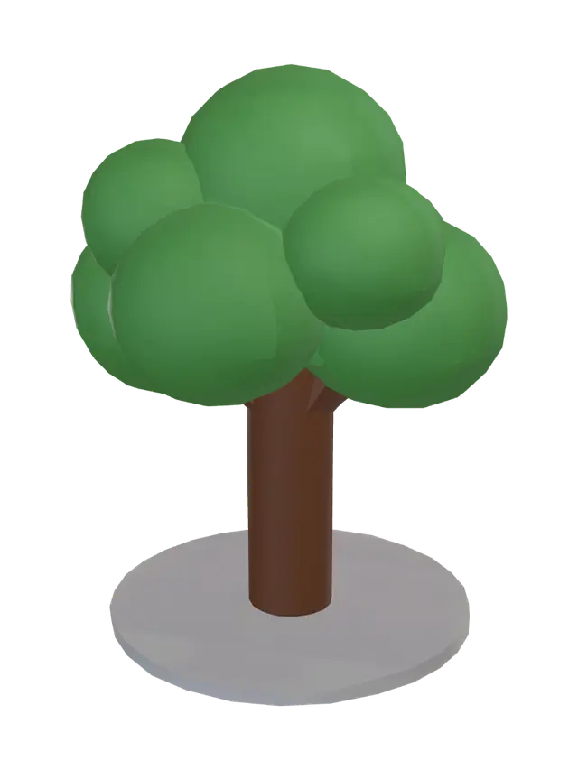 Low Poly Tree - Lowpolly 3D model, vytvořený pomocí AI