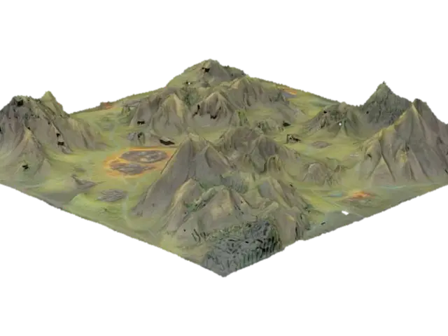Tiberian Sun RTS Game Map - Strategy 3D model, vytvořený pomocí AI