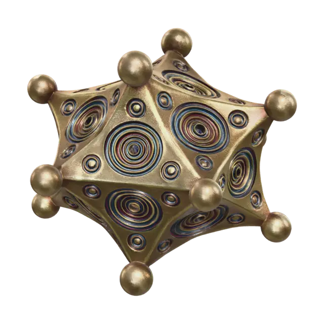 Weathered Roman Dodecahedron 3D model, vytvořený pomocí AI