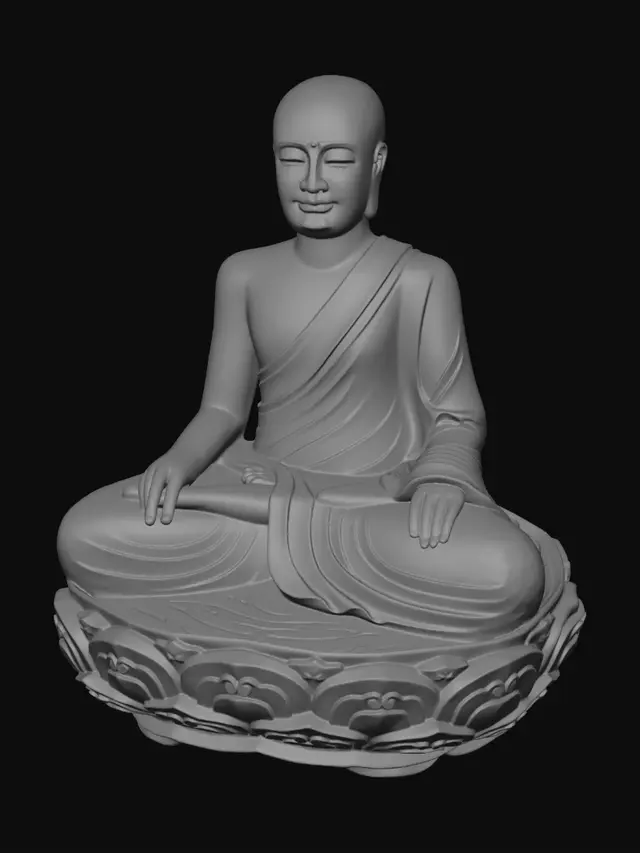 3D model for Buddha on a lotus throne
